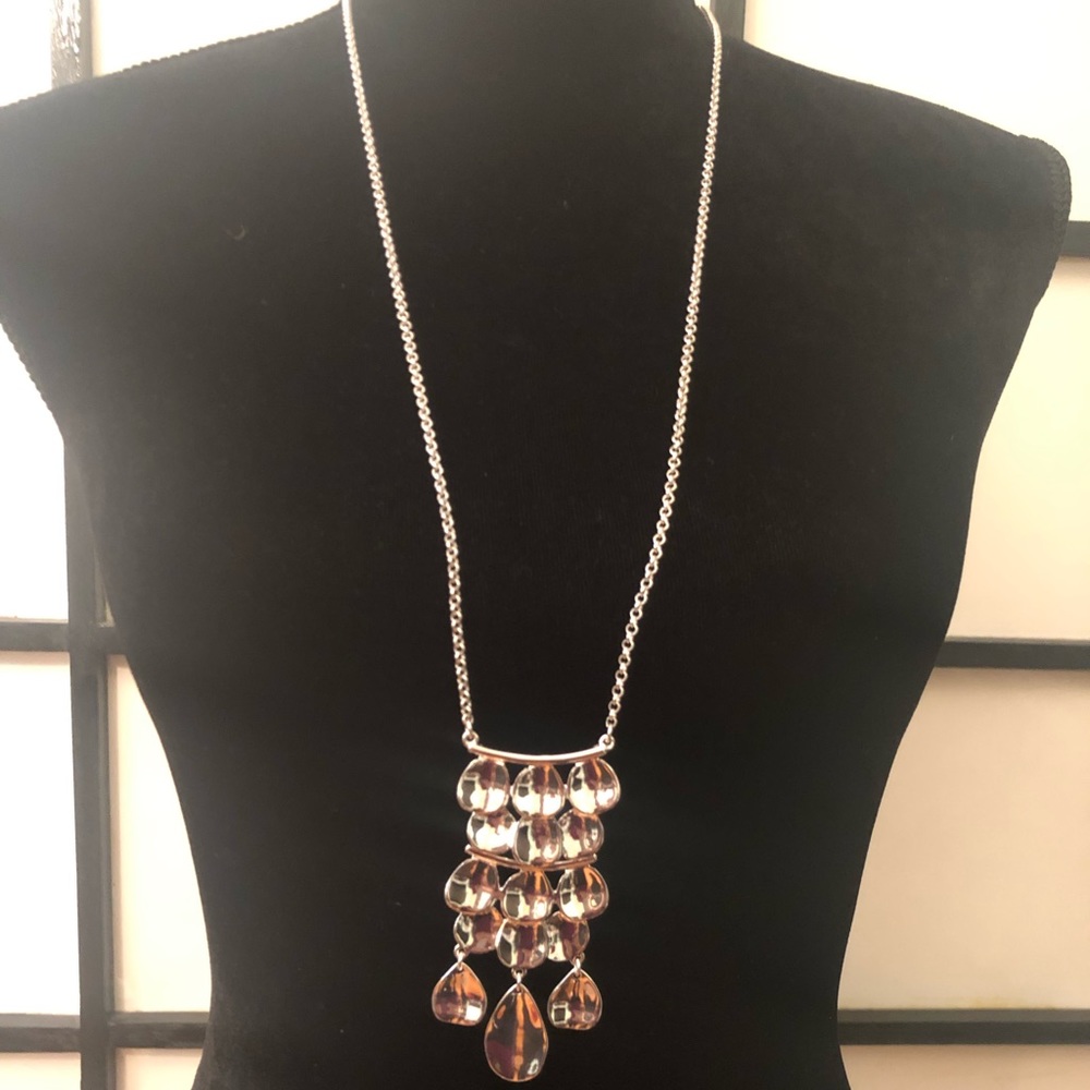 Long silver necklace
